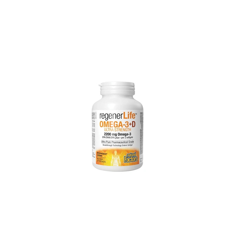 Natural Factors Regenerlife Omega3d Ultra Strength 2200 Mg 1000 Iu 90 Softgels
