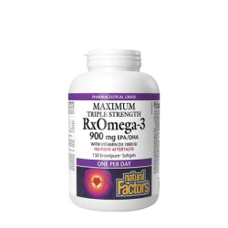 Natural Factors Rxomega3 With Vitamin D3 Maximum Triple Strength 900 Mg 150 Softgels