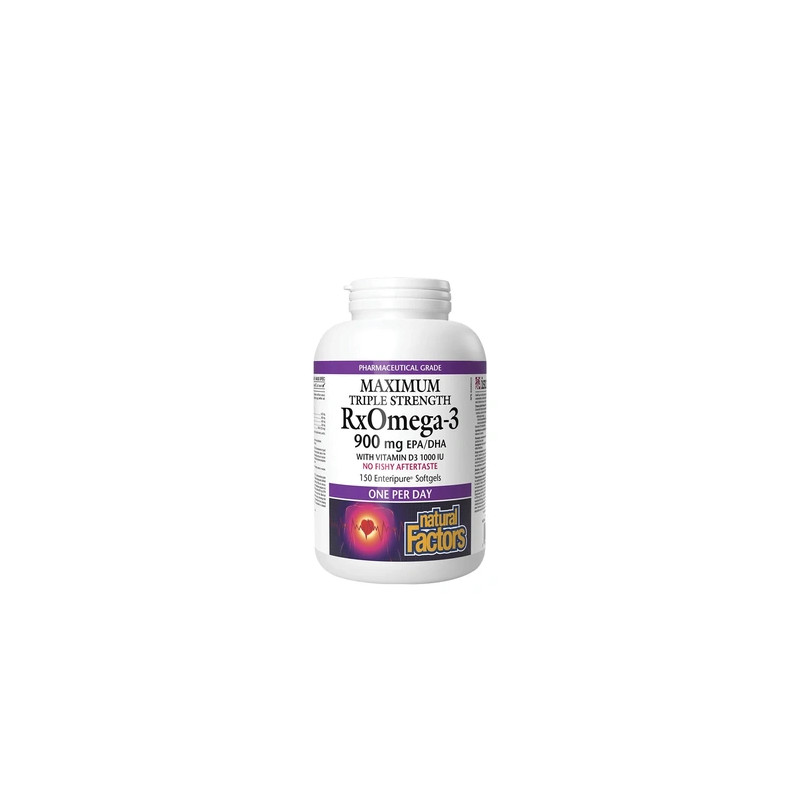 Natural Factors Rxomega3 With Vitamin D3 Maximum Triple Strength 900 Mg 150 Softgels