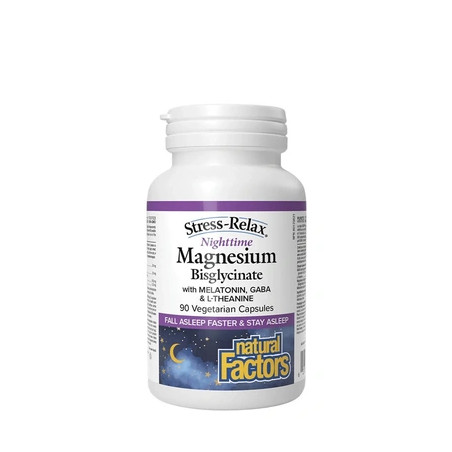 Natural Factors Stressrelax Nighttime Magnesium Bisglycinate 90 Capsules