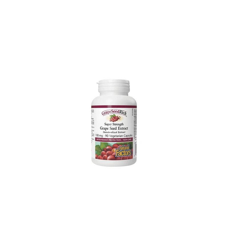 Natural Factors Super Strength Grape Seed Extract 100 Mg 90 Capsules
