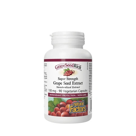 Natural Factors Super Strength Grape Seed Extract 100 Mg 90 Capsules
