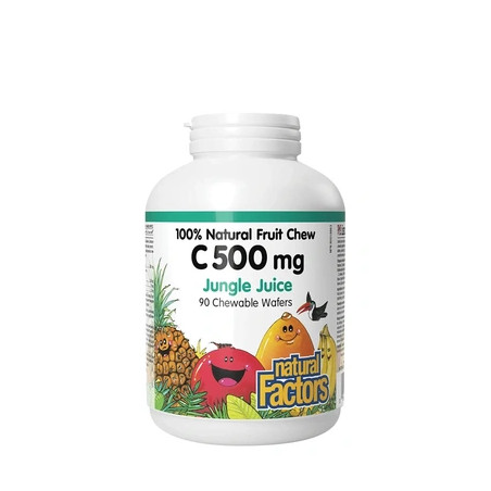 Natural Factors Vitamin C 500 Mg 100 Natural Fruit Chew 90 Chewables Jungle Juice Flavor