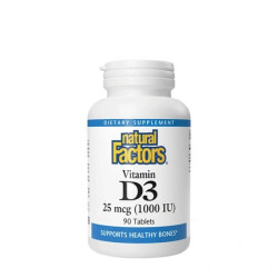 Natural Factors Vitamin D3 25 Micrograms 1000 International Units 90 Tablets