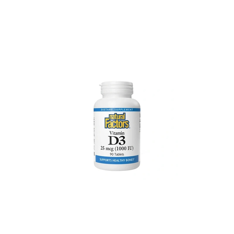 Natural Factors Vitamin D3 25 Micrograms 1000 International Units 90 Tablets