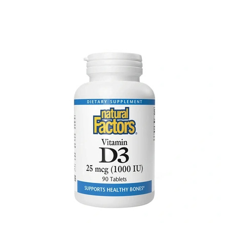 Natural Factors Vitamin D3 25 Micrograms 1000 International Units 90 Tablets