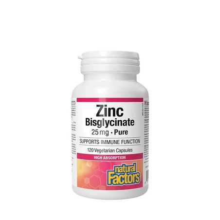 Natural Factors Zinc Bisglycinate 25 Mg 120 Capsules