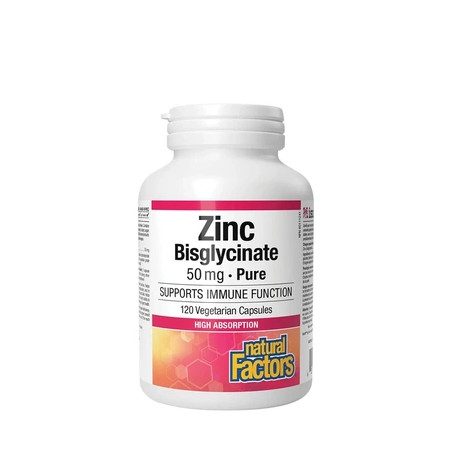 Natural Factors Zinc Bisglycinate 50 Mg 120 Capsules