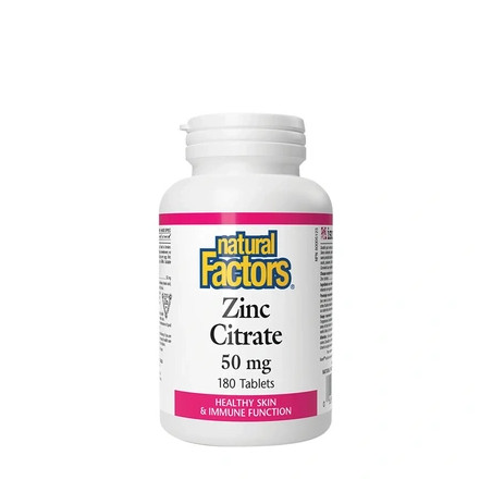 Natural Factors Zinc Citrate 50 Mg 180 Tablets