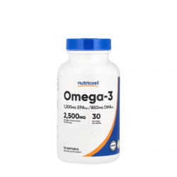 Nutricost Omega3 2500 Mg 90 Softgels High Potency Fish Oil Supplement