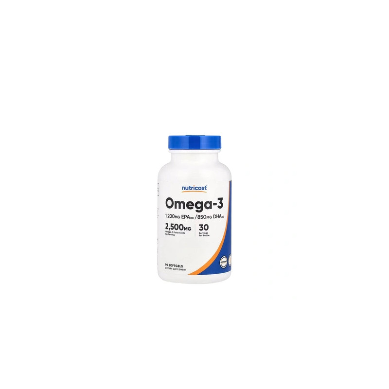 Nutricost Omega3 2500 Mg 90 Softgels High Potency Fish Oil Supplement