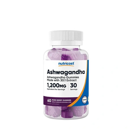 Nutricost Ashwagandha Gummies 1200 Mg Mixed Berry Flavor 60 Count
