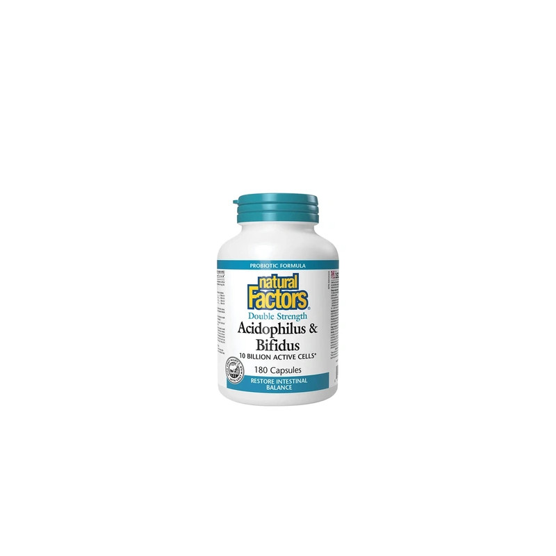Natural Factors Acidophilus & Bifidus Double Strength 180 Capsules