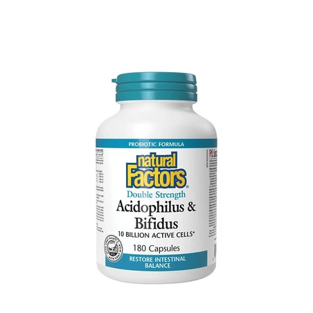 Natural Factors Acidophilus & Bifidus Double Strength 180 Capsules