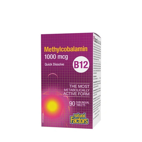 Natural Factors B12 Methylcobalamin 1000 Micrograms 90 Tablets