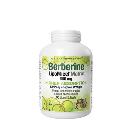 Natural Factors Berberine Lipomicel Matrix 500 Mg 90 Softgels