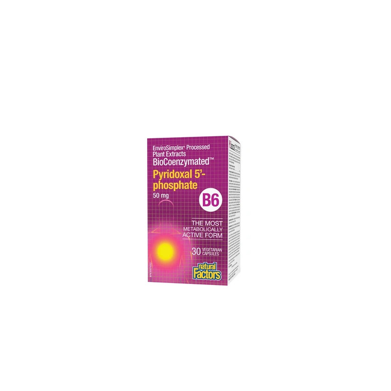 Natural Factors Biocoenzymated Pyridoxal 5phosphate Vitamin B6 50 Mg 30 Veggie Capsules