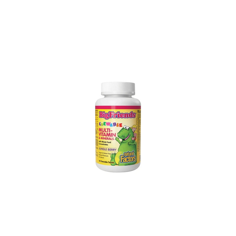 Natural Factors Chewable Multivitamin & Minerals With Whole Food Concentrates Jungle Berry Flavor 90 Chewables