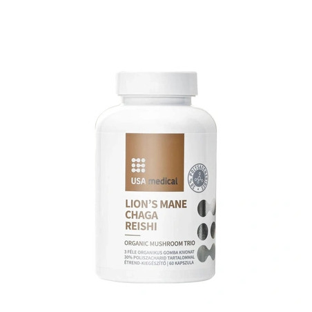 Usa Medical Organic Mushroom Trio 60 Capsules