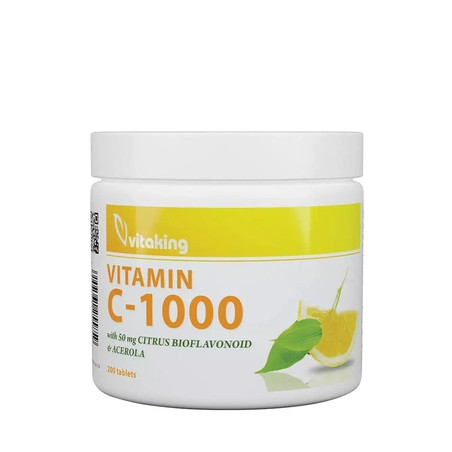 Vitaking Vitamin C 1000 Mg With 50 Mg Citrus Bioflavonoids And Acerola 200 Tablets