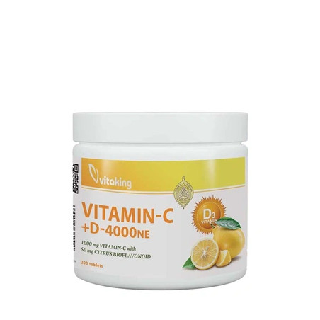 Vitaking Vitamin C1000 Vitamin D4000 200 Tablets