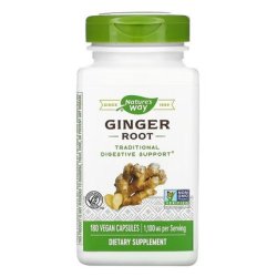Nature's Way Ginger Root 550mg 180 Vegan Capsules
