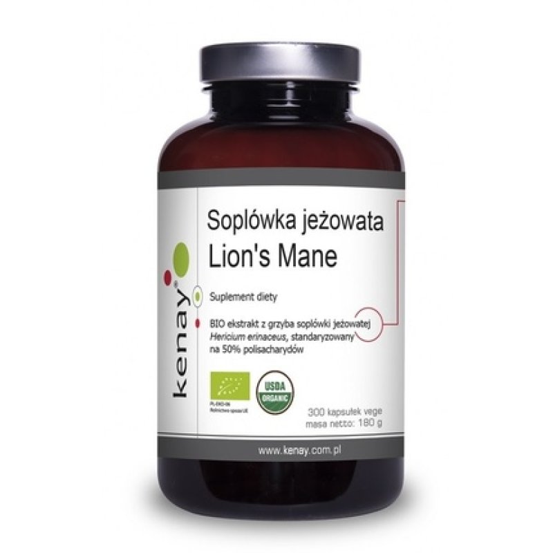 Kenay Lion's Mane Mushroom Supplement 300 Capsules