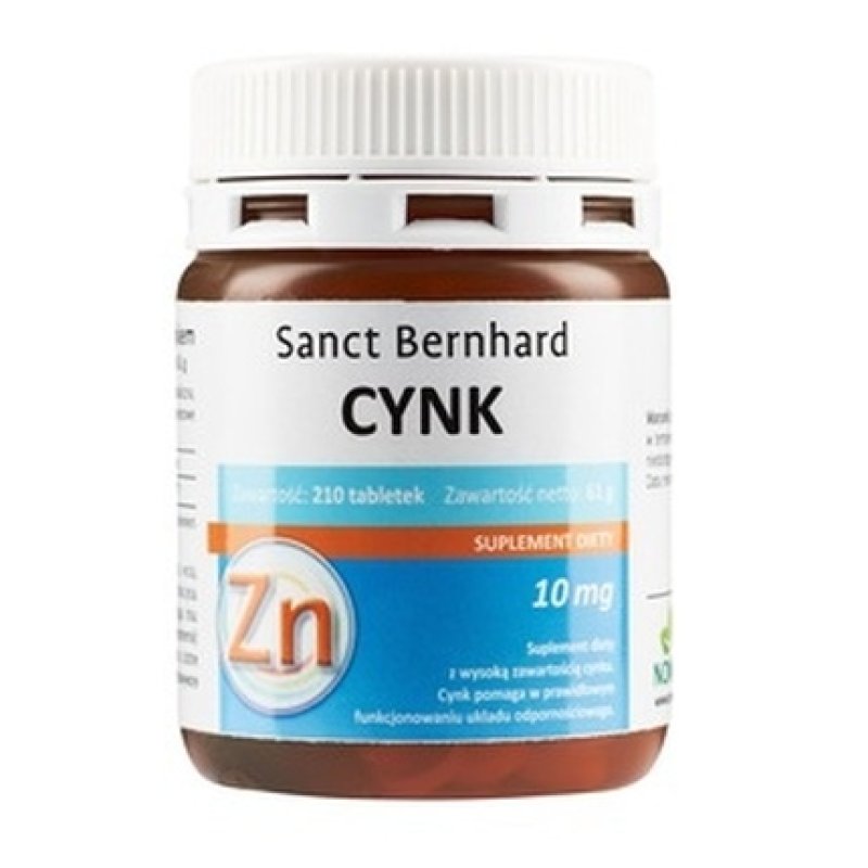 Krauterhaus Sanct Bernhard Zinc Tablets 10 Mg 210 Tablets