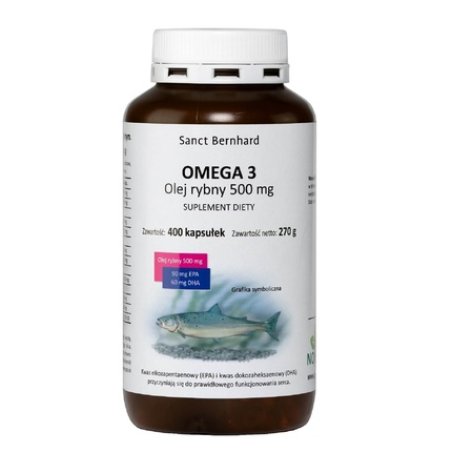 Krauterhaus Sanct Bernhard Omega 3 Fish Oil Capsules 500 Mg 400 Capsules