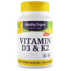 Healthy Origins Vitamin D3 & K2 60 Capsules