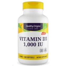 Healthy Origins Vitamin D3 1000 Iu 360 Capsules