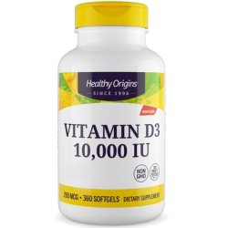 Healthy Origins Vitamin D3 10000 Iu 360 Softgel Capsules