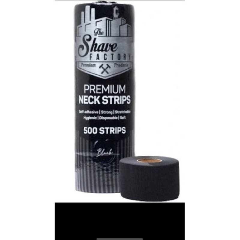 The Shave Factory Hygienic Black Neck Strip, 500 Strips - 5x