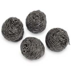 Spontex Stainless Steel Pot Scraper Wire Wool Cleaning Pads for Robust Dirt Removal