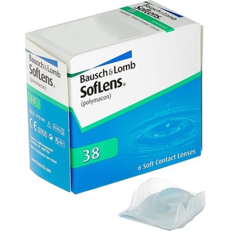 Bausch Lomb SofLens 38 Soft Spherical Contact Lenses -4.0D BC 8.7mm/DIA 14mm 6 Lenses