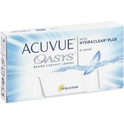 ACUVUE OASYS Contact Lenses 2-Week Lenses for Day and Night with 6.5 dpt and BC 8.4 UV Protection, Dryness Protection &