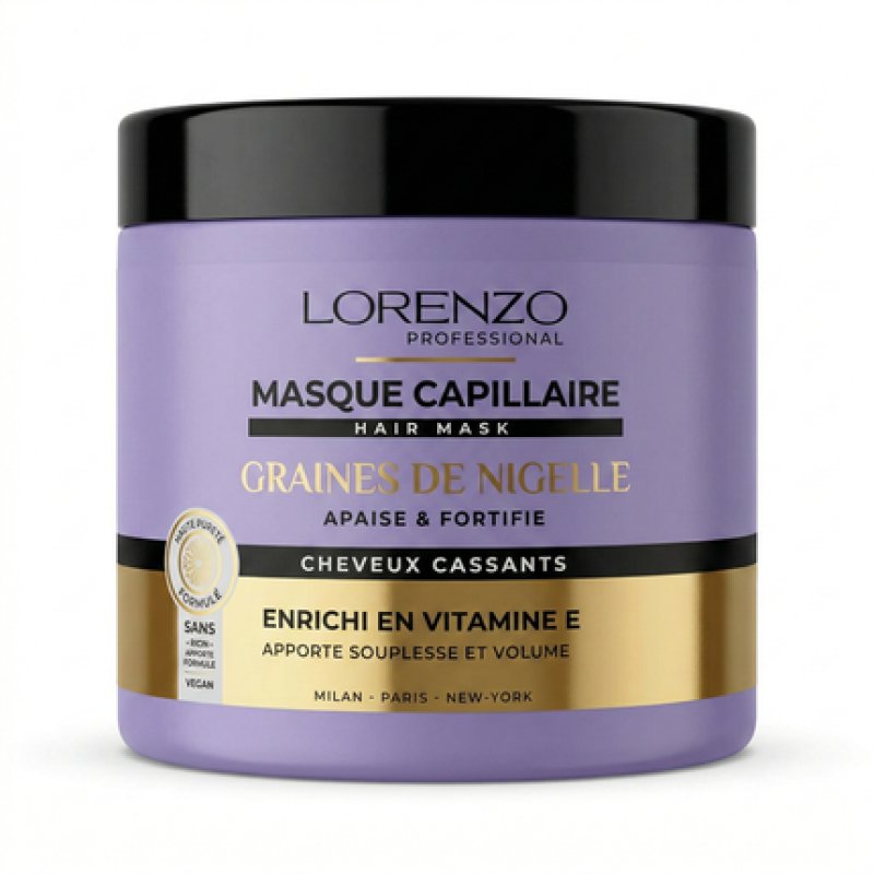 Lorenzo Professional Black Seed Oil Hair Mask For Brittle Hair 500ml