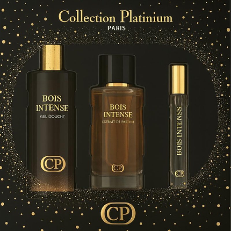 Collection Platinum Bois Intense Perfume Set 100ml Perfume 250ml Shower Gel 10ml Extract