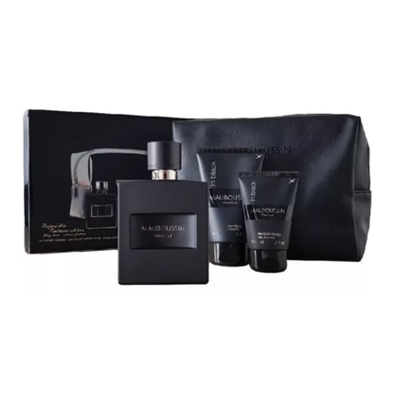 Mauboussin Pour Lui In Black Eau De Parfum Set With Shower Gel Aftershave Balm & Pouch
