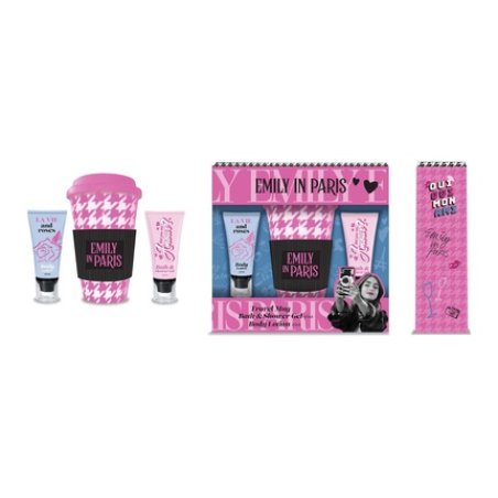 Emily In Paris Travel Mug Set Includes Bath & Shower Gel And Body Lotion