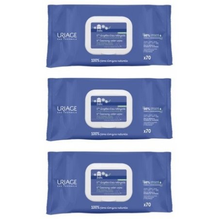 Uriage Baby Cleansing Water Wipes Set of 3 x 70 Wipes