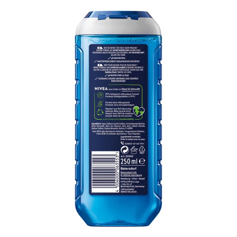 NIVEA 4006000063553 gel douche et nettoyant pour le corps 250 ml Hommes Océan