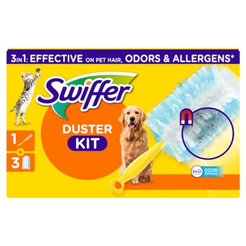 Swiffer Duster Starter Kit With 3 Pet Cloths