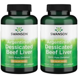 Swanson Argentinian Desiccated Beef Liver 100% Pure Defatted 500mg 120 Caps