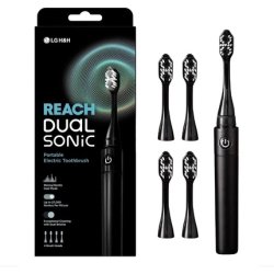 Reach Dual Sonic Electric Toothbrush 1 Handle 4 Toothbrush Heads 2 Brushing Modes Strong & Gentle Portable Travel