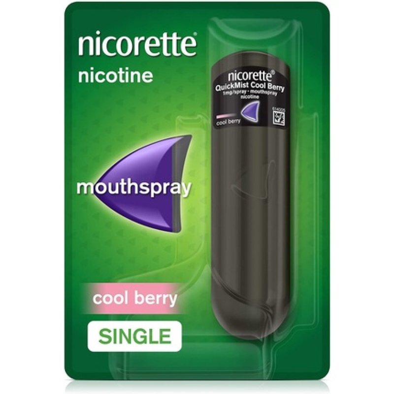 Nicorette QuickMist Cool Berry Mouth Spray Nicotine Mouth Spray 150 Sprays Quit Smoking and Stop Smoking Aid