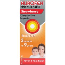 Nurofen for Children 3 Plus Months Sugar and Colour Free Ibuprofen Suspension Strawberry Flavour