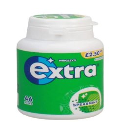 Wrigley's Extra Spearmint Chewing Gum 46 Pieces Price Marked Pack 250