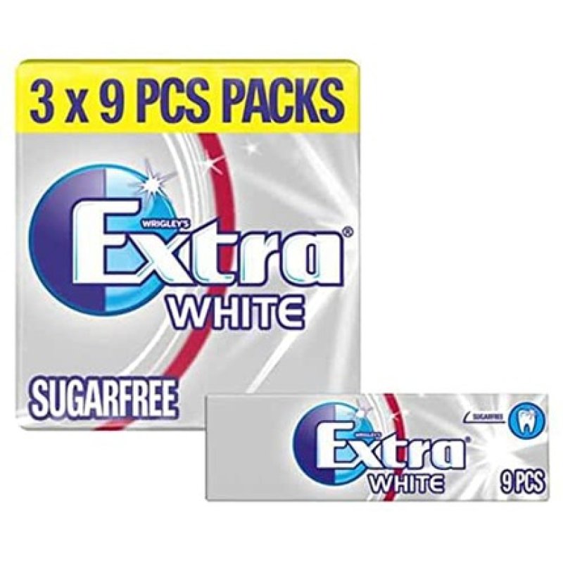 Wrigley Extra White Sugar Free Gum 9 Pieces 1g
