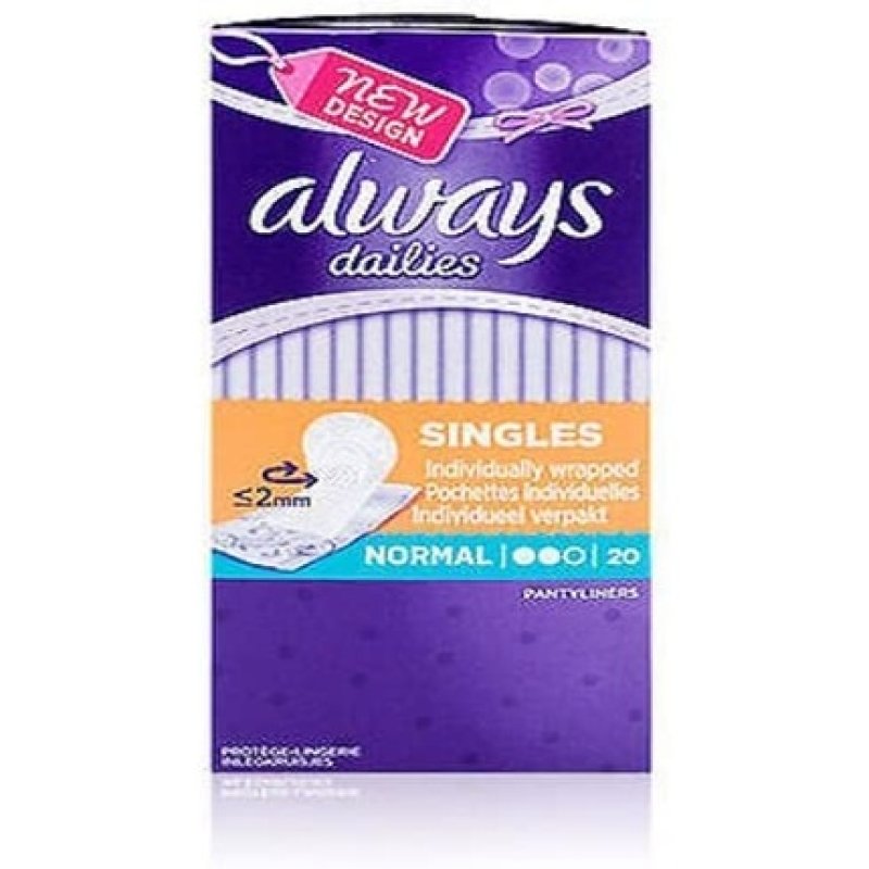 Always Dailies Normal Individually Wrapped Panty Liners 20 Count